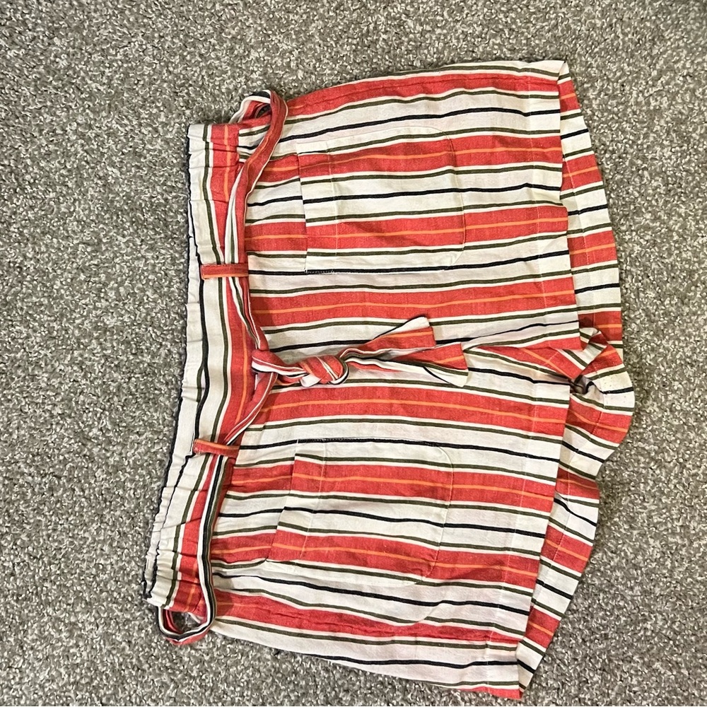 Striped Red and White Shorts